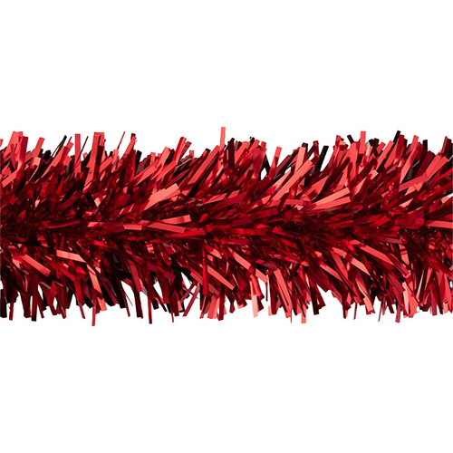 Thick Cut 20cm Shiny Red Tinsel 2m