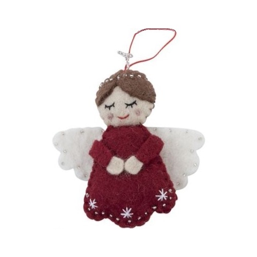 Felt Angel Christmas Decoration 9cm 