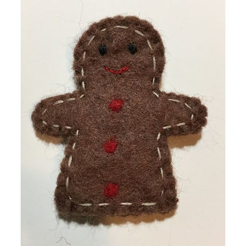 Felt Ginger Bread Finger Puppet 6cm