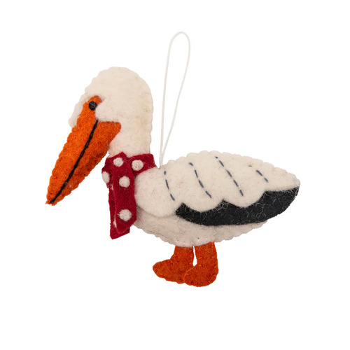 Felt  Christmas Pelican Decoration 12cm