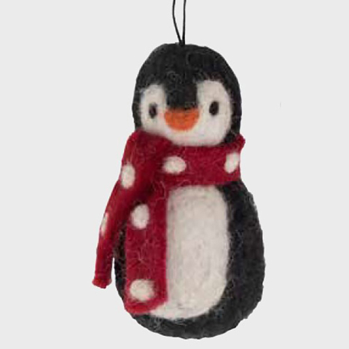 Felt Penguin Christmas Decoration 8cm