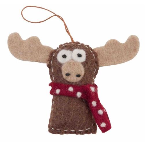 Felt Reindeer with Scarf. 10cm