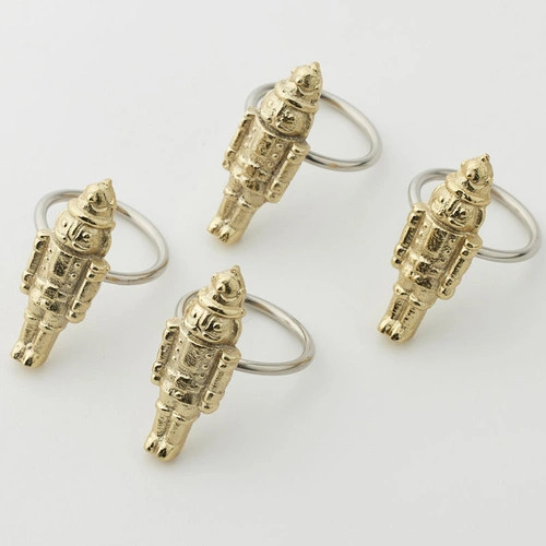 Gold Nutcracker Napkin Rings 4pk