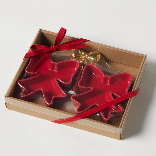 Red Bow Condiment Bowls 2Pk