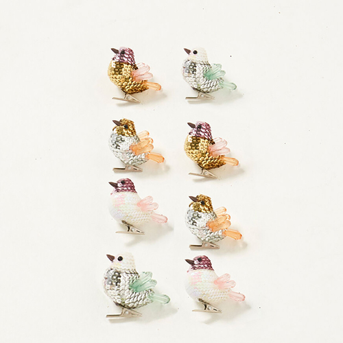 Wanderlust Pastel Sequin Birds Clip 5cm 8pc