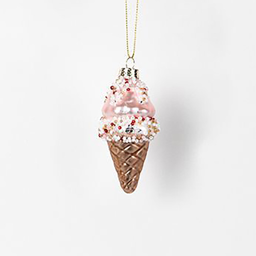 Frosted Glass Ice Cream Cone 10cm
