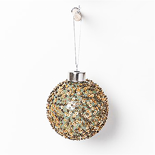 Bedouin Glass Bauble with Sequin and Bead 8cm