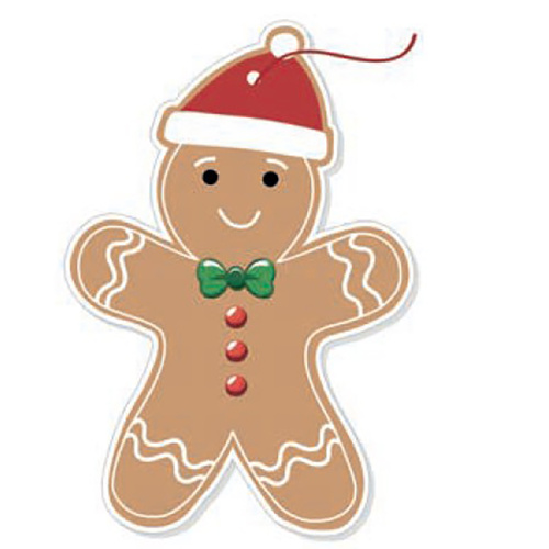 Gingerbread Person Christmas Gift Tags 12pk