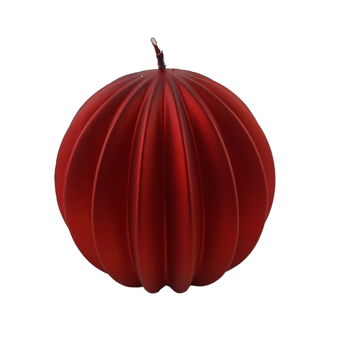 Red Velvet Finish  Segmented  Ball Candle 12cm