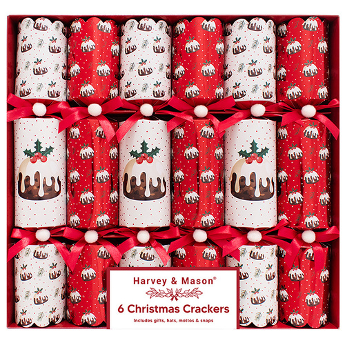 Christmas Pudding Crackers 6Pk