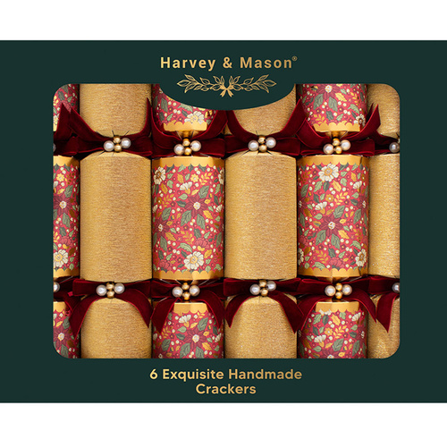 Exquisite Red Flower XL Christmas Crackers 6pk