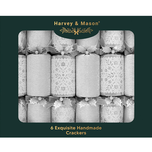 Exquisite Silver Foliage XL Christmas Crackers 6pk