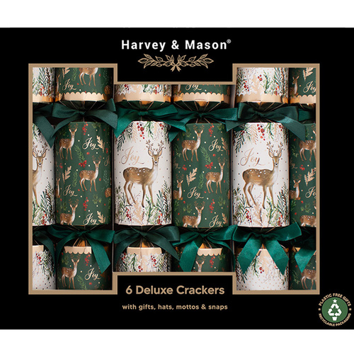 Deluxe Green Deer Christmas Crackers  33cm