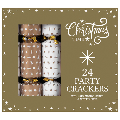 Gold Party Christmas Crackers  6pk
