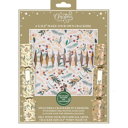 Gold Make Your Own Christmas Crackers 6pk