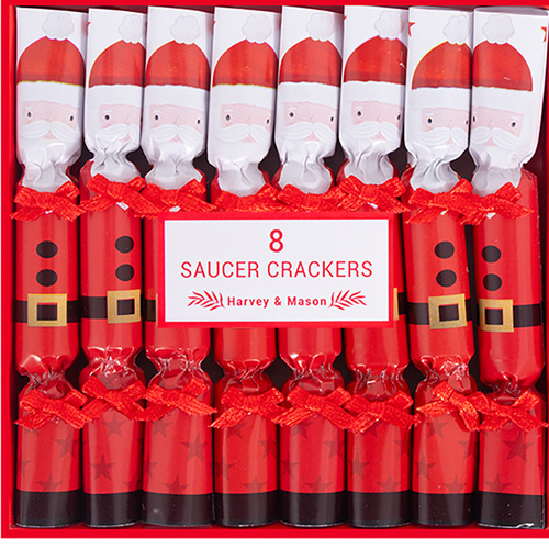 Saucer Christmas Cracker Santa 11cm 8pk