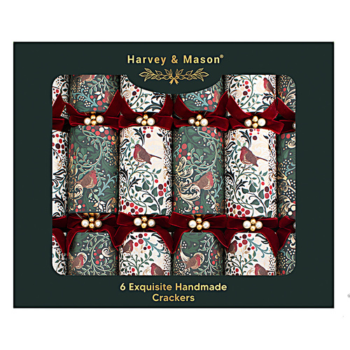 Exquisite Red Flock XL Christmas Crackers 6pk