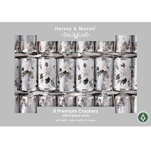 Winter Floral Christmas Crackers 8pk