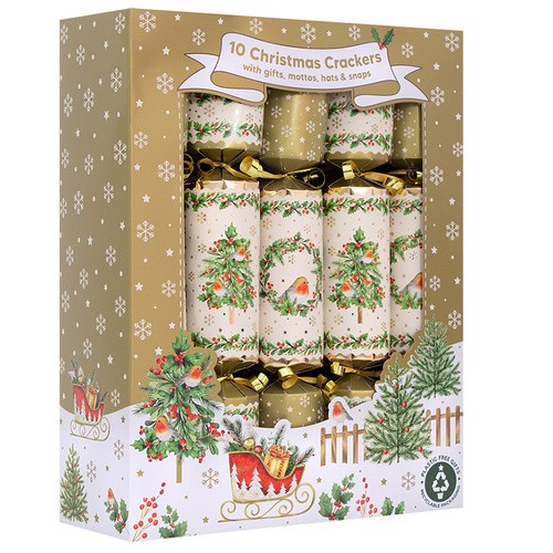 Gold Christmas Crackers  10 x 30cm