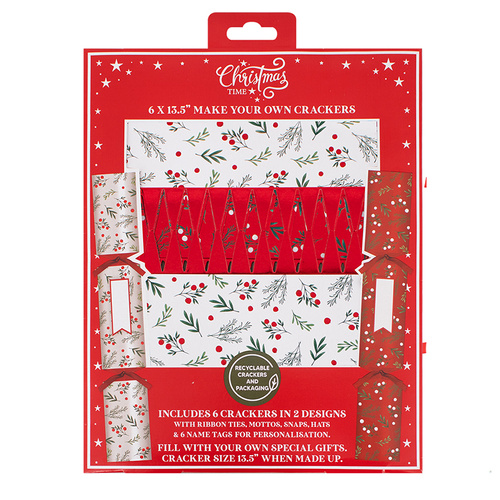 Red Berry Make Your Own Christmas Crackers 6pk