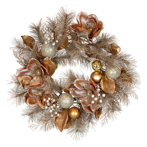 Amber Magnolia  Champagne Ball Wreath  55cm