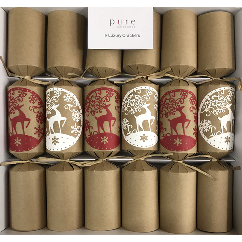 Red Flocked Deers XL Kraft Crackers 6pk