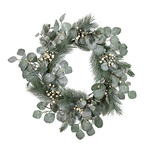 Glitter Pine Eucalyptus Wreath 55cm