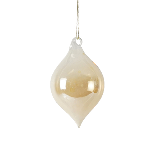Amber Glass Finial  Hanging Decoration  11cm