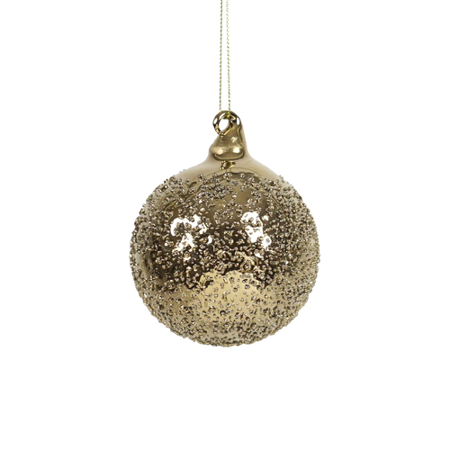 Textured Gold Bauble 8cm