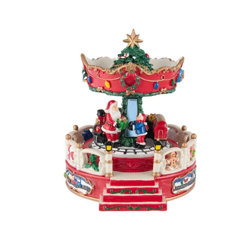 Rotating Musical Carousel with  Train 16 x 17 cm