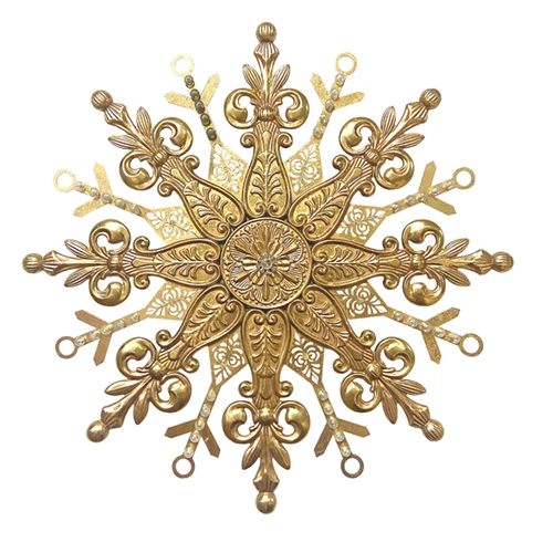 Gold Metal LED Snowflake 50cm