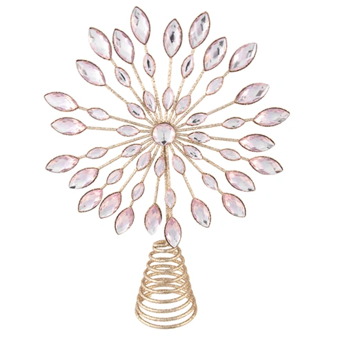 Soft Pink Jewelled Christmas Tree Topper