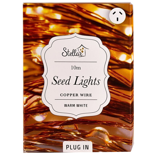 100 Warm White Seed Lights Copper Wire