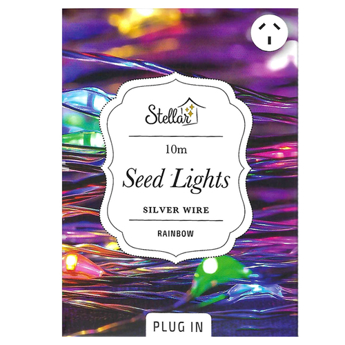 100 Multicolour Seed Lights Silver Wire