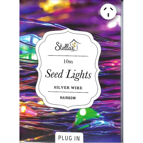 100 Multicolour Seed Lights Silver Wire