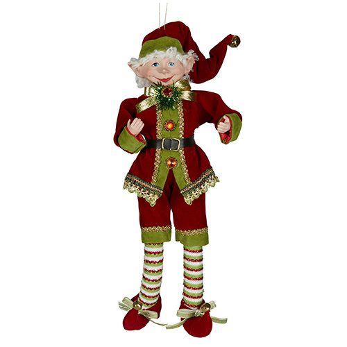 Red White Green Stocking Xmas Elf 46cm