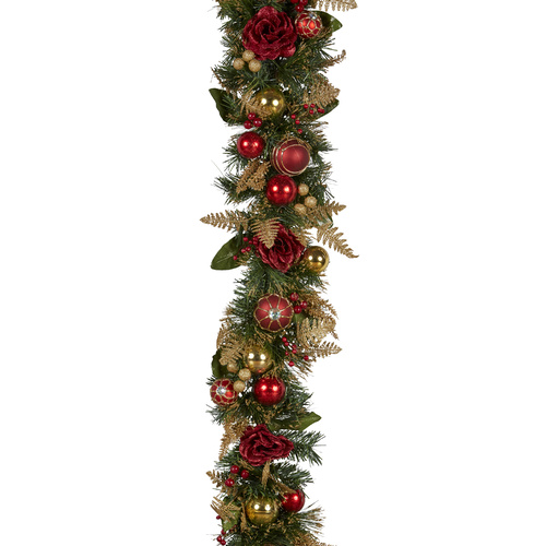 Rose and Gold Leaf Garland 175cm