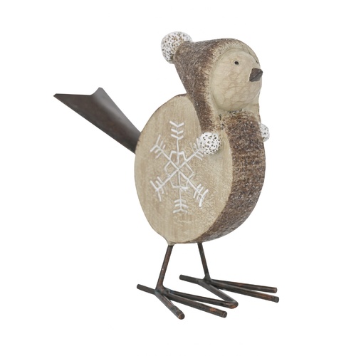 Natural Timber Standing Bird 11cm