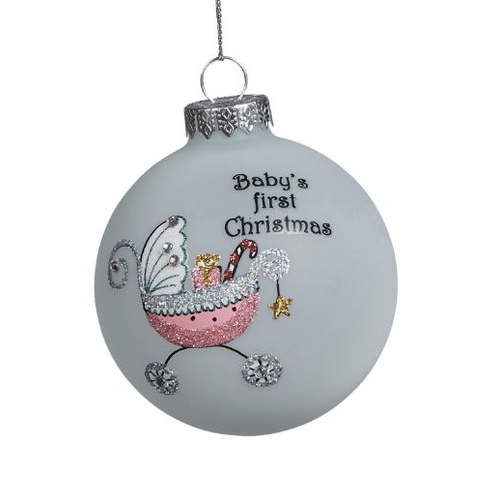 Babies First Christmas Pink 8cm