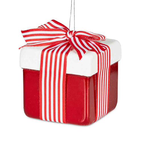 Red  and White Gift Box Hanging 10cm