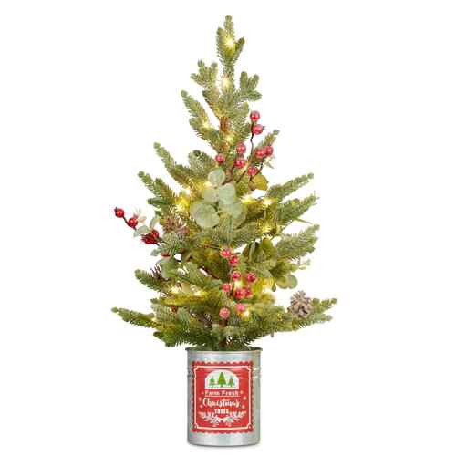 Table Top LED Tree in Tin 61cm