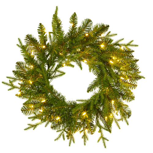 LED Fraser Wreath 61cm - Warm White LEDs - Plug In
