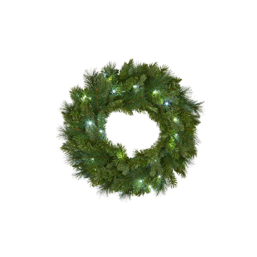 Green Oxford Multi LED Wreath 60cm