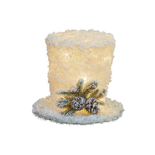 Snowy LED Hat Tree Topper  23cm H 