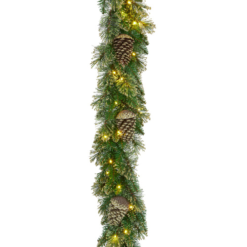 Glittery Gold LED Garland 274cm