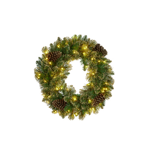 Glittery Gold LED Wreath 60cm