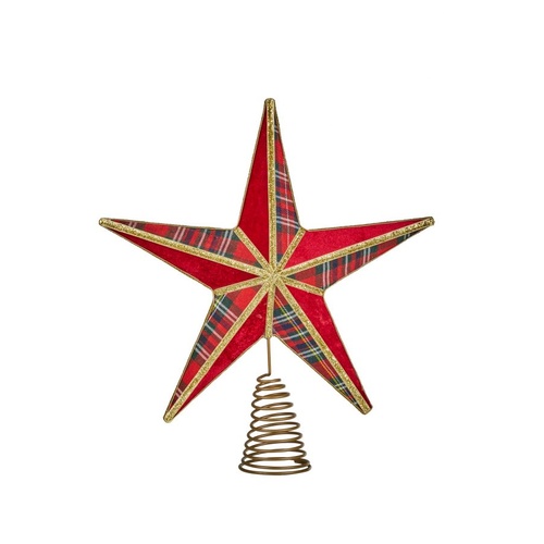Plaid Star Tree Topper  34cm