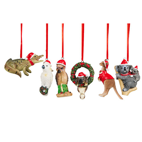 Australian Gift Pack Hanging Christmas Ornaments 6pk