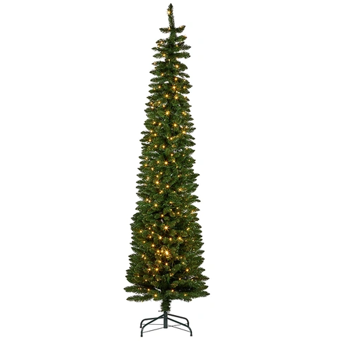 Pencil Pine 7.5ft  Slim  Artificial Christmas Tree with LIghts