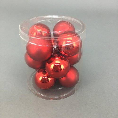 Mixed Red 4cm baubles 12pc